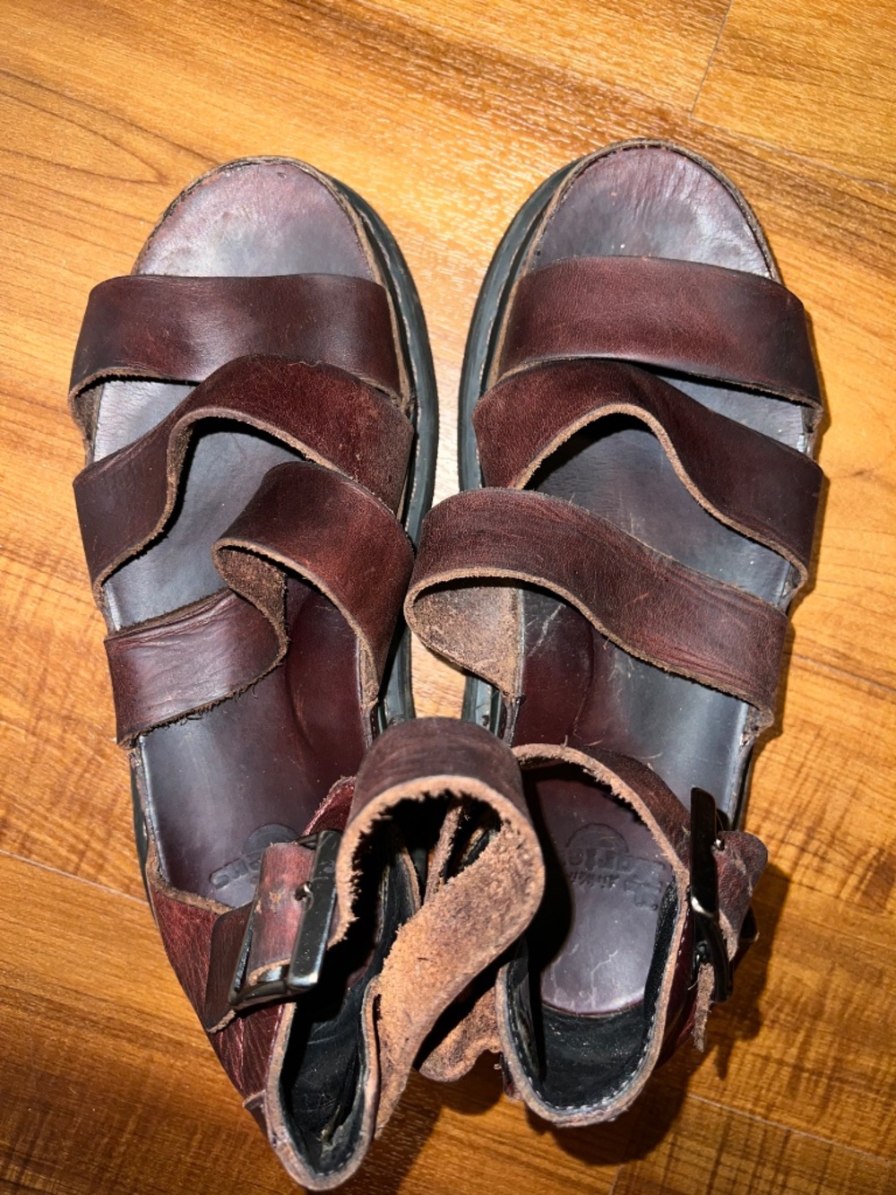 Rare Clarissa Dr. Martens Brown Leather Sandals women’s Size 7 (runs large) - Picture 10 of 11